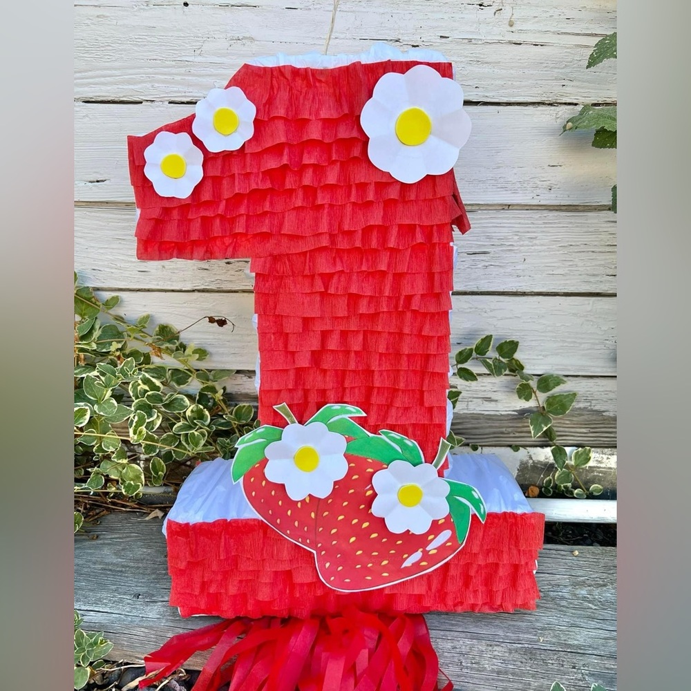 Strawberry Number One Piñata